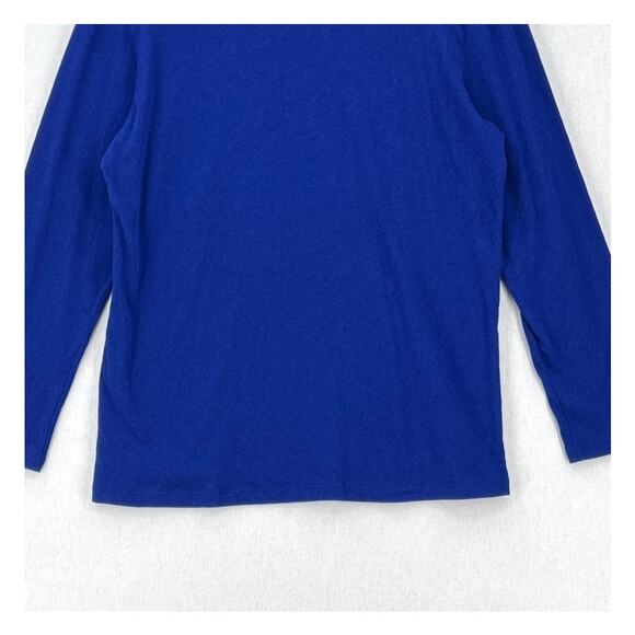 ENZA COSTA Cashmere Loose Long Sleeve Crew Tee Womens Medium Cobalt Blue NEW - Picture 7 of 14